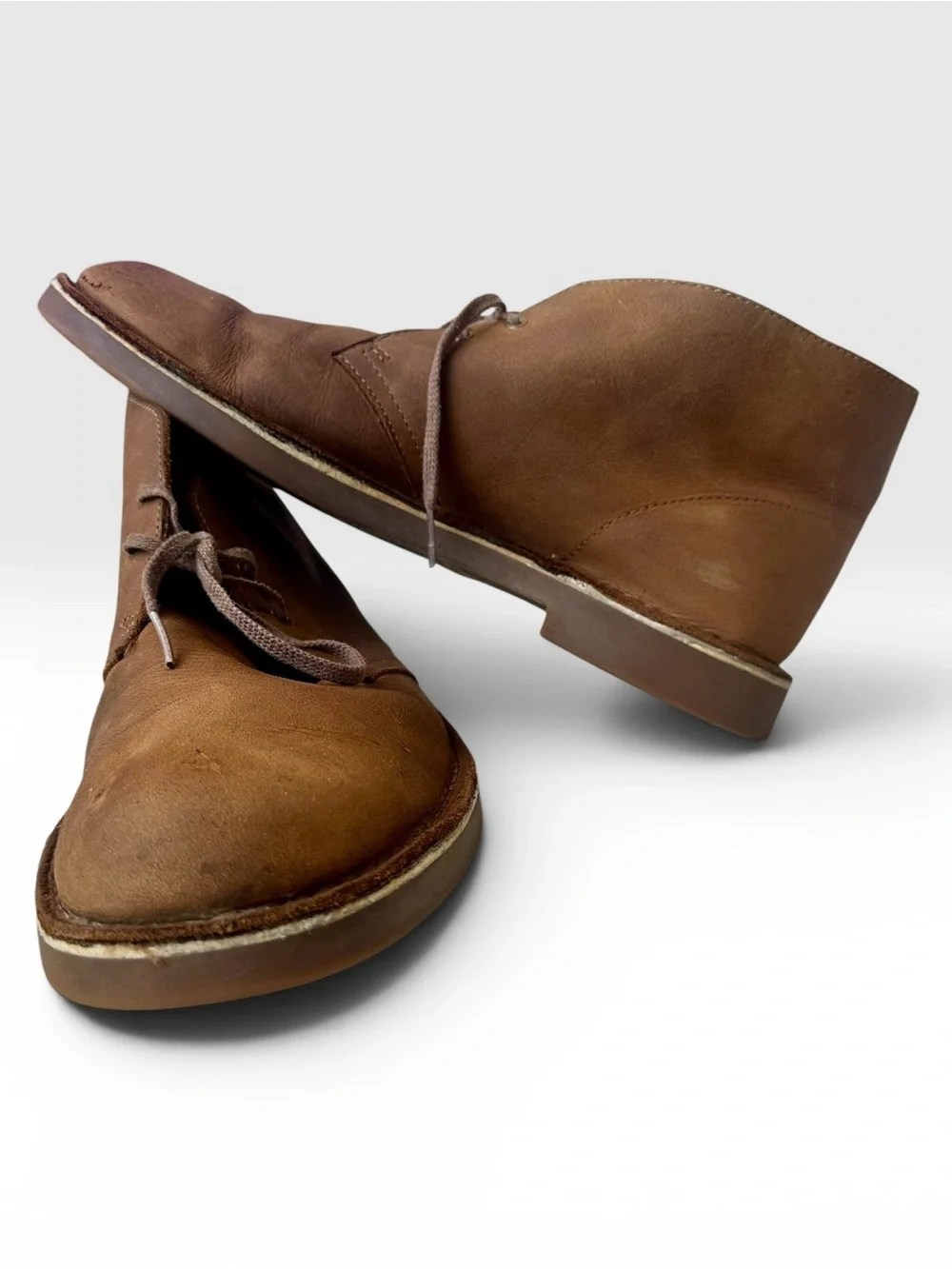 Clarks Menikok Mills Leather Desert Chukka Boots Brown Men’s 10.5 M 82286